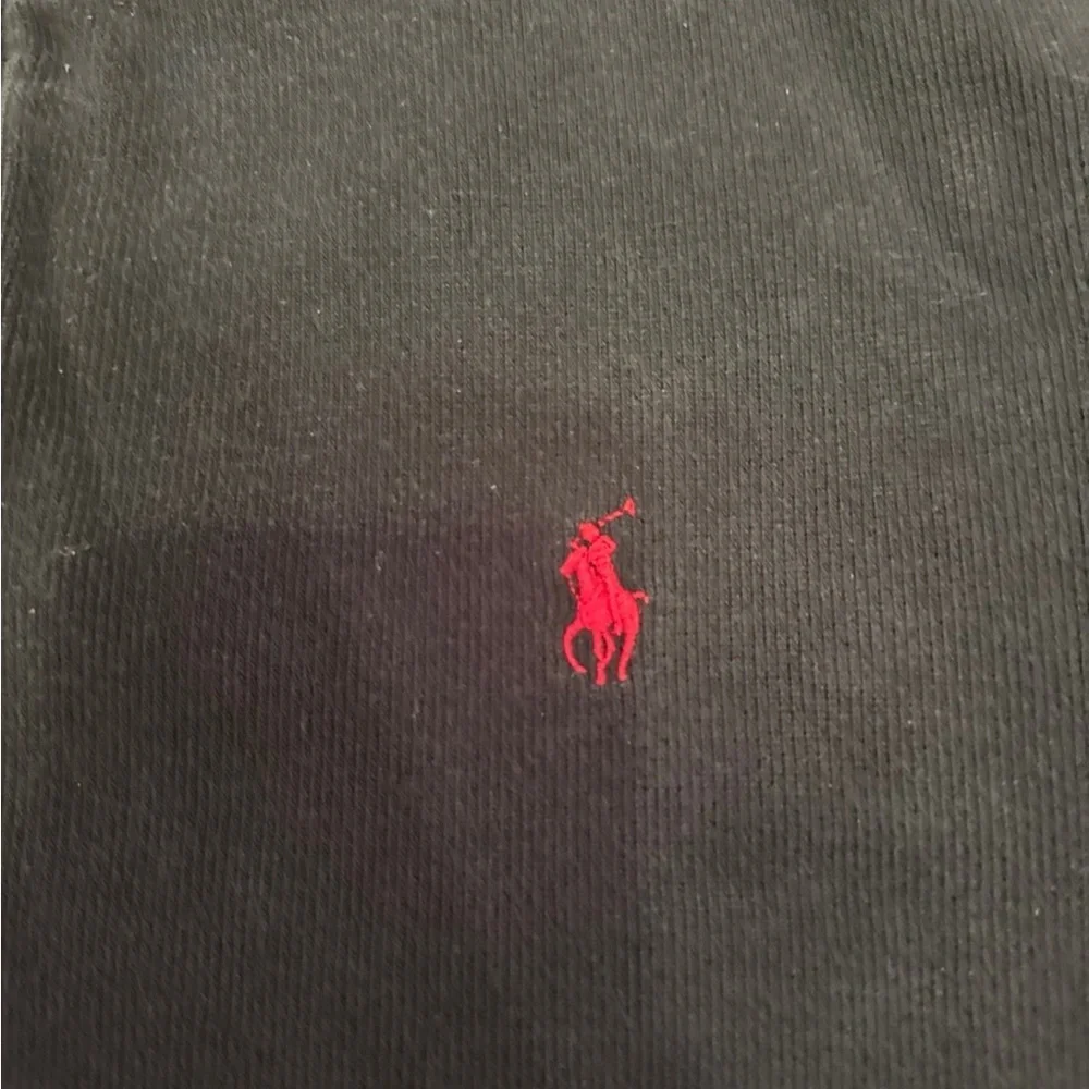 Polo by Ralph Lauren Black Quarter-Zip Sweatshirt with Red Pony